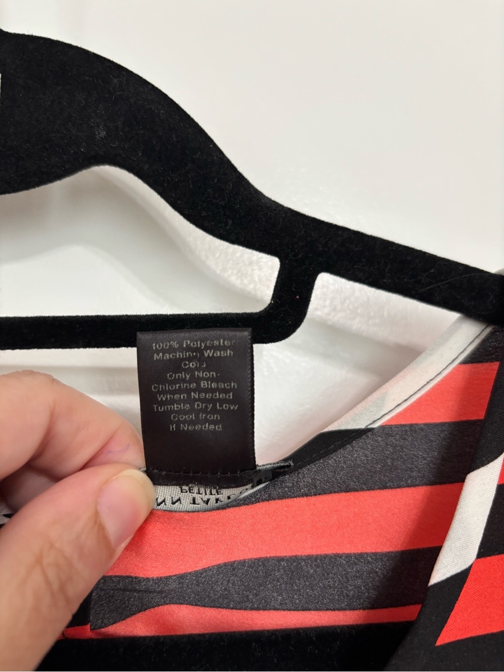 Ann Taylor Petite Black, White & Red Striped Scoop Neck Blouse, size LP - Picture 3 of 6